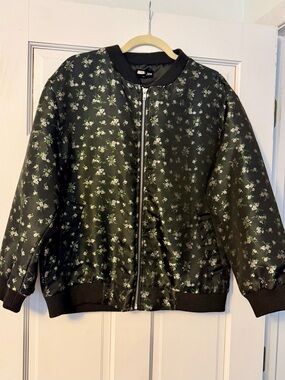 Sister Jane Womens Floral Bomber Jacket - Black